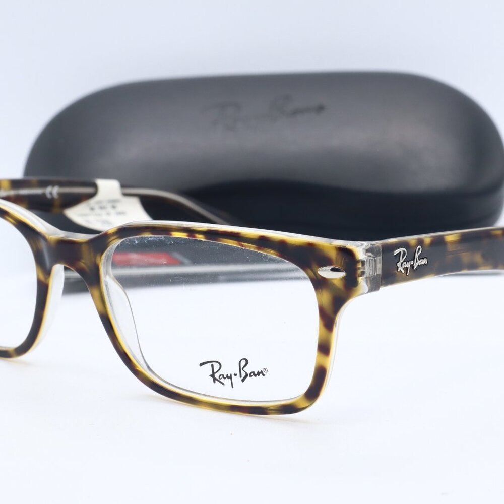 New Authentic Ray-Ban RB 5286 5082 Rectangle Havana Eyeglasses Demo Lenses 51mm